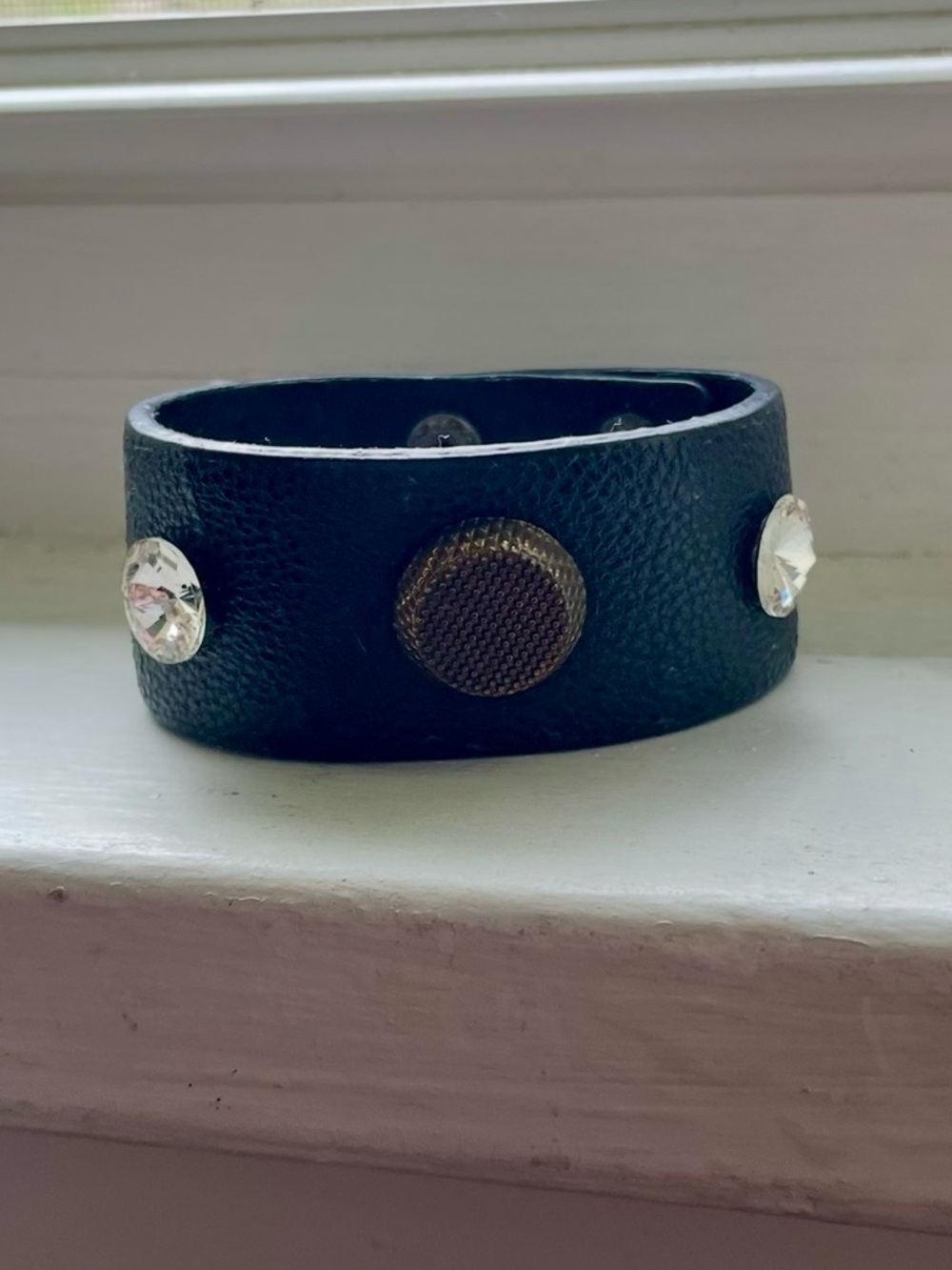 Leather Embellished Cuff Bracelet